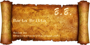Barta Britta névjegykártya